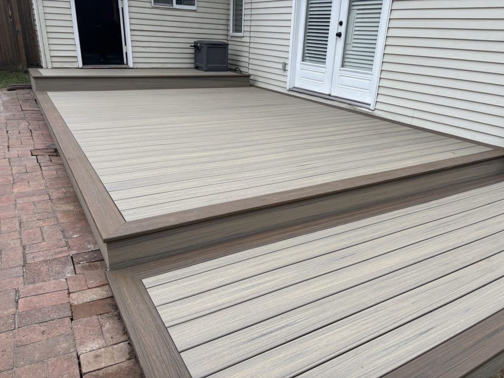 light and slightly dark brown deck